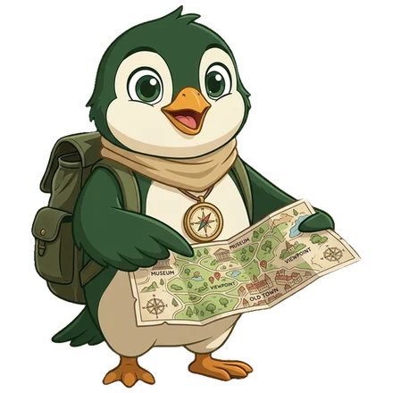 Touri, the app's little bird, waving